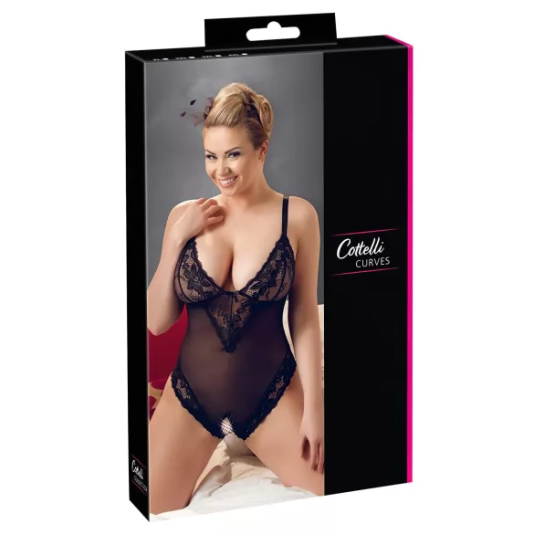 Cottelli - Body grande taille en dentelle - noir