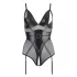 Cottelli Bondage - body brillant avec menottes - noir - L