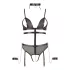 Cottelli Bondage - body ouvert à sangles et chaînes - noir
