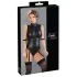 Cottelli Bondage - body sans manches brillant et menottes pour bras - noir - M