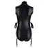 Cottelli Bondage - body sans manches brillant et menottes pour bras - noir - M