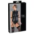Cottelli Bondage - body sans manches brillant et menottes pour bras - noir - L