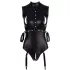 Cottelli Bondage - body sans manches brillant et menottes pour bras - noir - XL