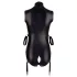 Cottelli Bondage - body sans manches brillant et menottes pour bras - noir - XL