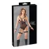 Cottelli Bondage - body anneaux métalliques et menottes bras - noir - XL