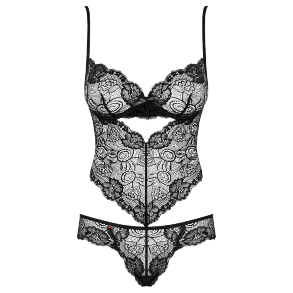 Obsessive - body en dentelle florale - noir