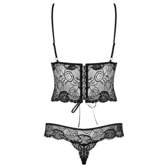 Obsessive - body en dentelle florale - noir