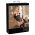Abierta Fina - body ouvert dentelle avec lanières scintillantes - noir
