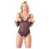 Cottelli - Body ouvert en dentelle noire avec perles - M