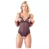 Cottelli - body ouvert en dentelle avec perles - noir - XL