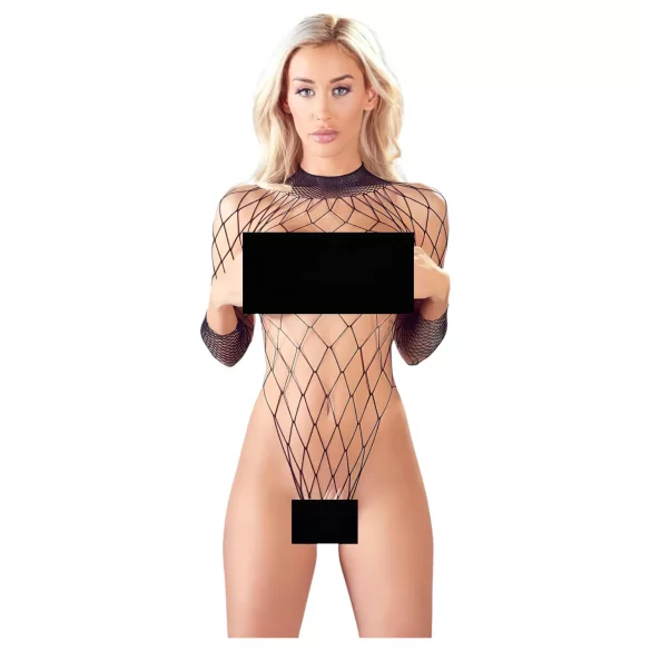 NO:XQSE - body résille manches longues - noir (S-L)