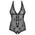 Obsessive Fiorenta - body ouvert perlé en dentelle - noir