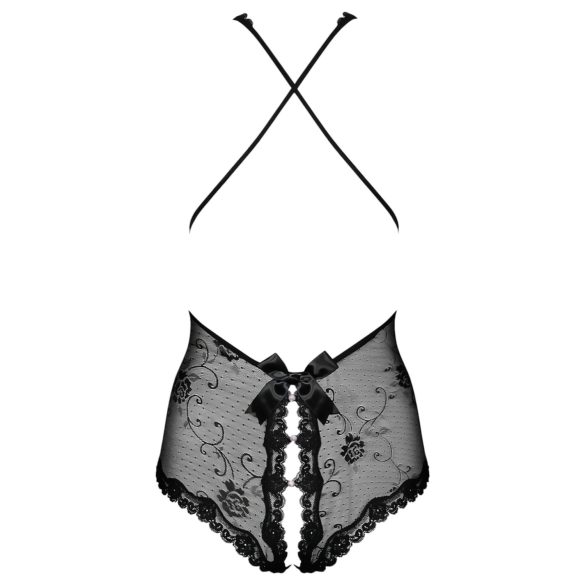 Obsessive Fiorenta - perles, ouvert, dentelle body (noir) - L/XL