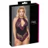 Cottelli - body grande taille femme - dentelle florale - noir violet