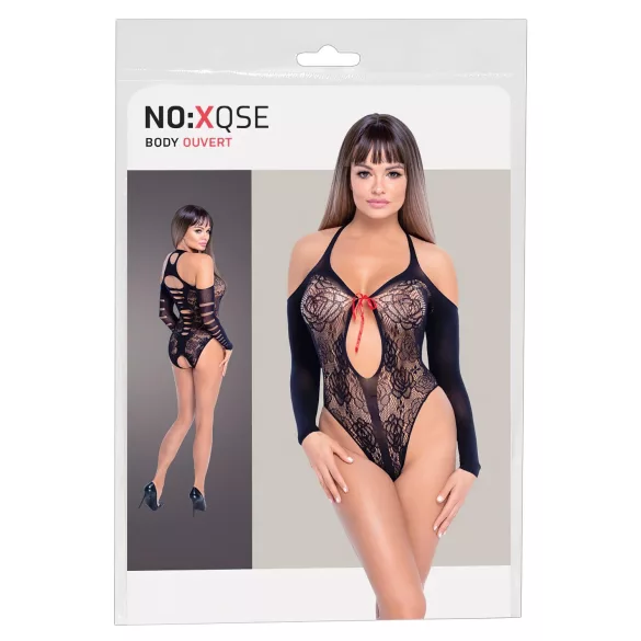 NO:XQSE - body femme manches longues nœud - noir (S-L)