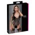 Body ouvert en dentelle avec porte-jarretelles (noir)