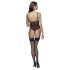 Body ouvert en dentelle avec porte-jarretelles (noir)