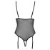 Body ouvert en dentelle avec porte-jarretelles (noir)