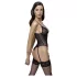 Cottelli - body porte-jarretelles ouvert en dentelle - noir - L