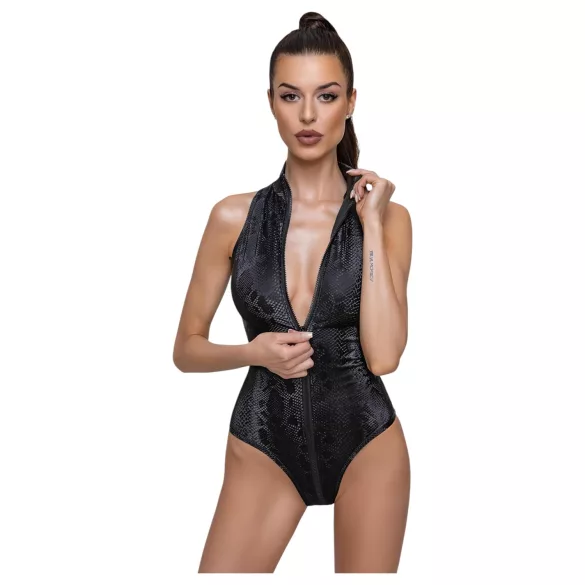 Cottelli Party - body serpent femme - simili cuir noir