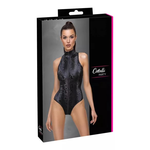 Cottelli Party - body serpent femme - simili cuir noir - M