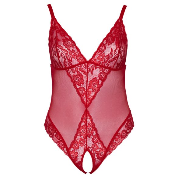Cottelli Curves - body en dentelle transparente (rouge)