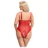 Cottelli Curves - body en dentelle transparente - rouge - 2XL