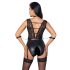 Cottelli Bondage - Body noir en dentelle avec col - XL