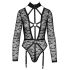 Cottelli - Bodystocking transparent à bretelles (noir) - L