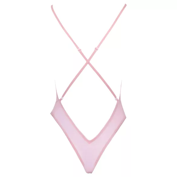 Kissable - body en dentelle brodée de roses - rose - L/XL