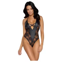 Cottelli Party - body lingerie à motif floral - noir