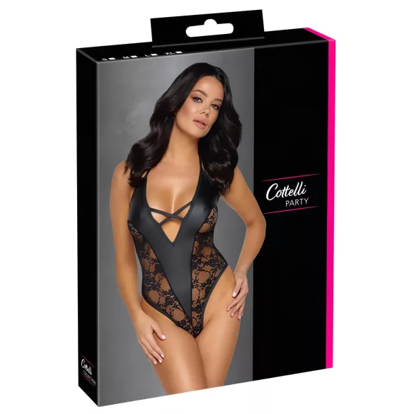 Cottelli Party - body lingerie à motif floral - noir - XL