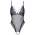 Cottelli - body en dentelle ouvert brodé - noir violet - M