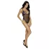 Cottelli - body en dentelle ouvert brodé - noir violet - XL
