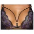 Cottelli - body en dentelle ouvert brodé - noir violet - XL