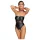 Cottelli Bondage - body brillant avec menottes pour bras - noir