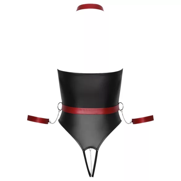 Cottelli Bondage - body brillant avec menottes pour bras - noir - L