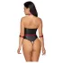 Cottelli Bondage - body brillant avec menottes pour bras - noir - L