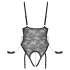 Cottelli Bondage - body ouvert avec menottes - noir