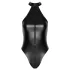 Noir - body brillant à col halter (noir)