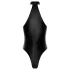 Noir - body brillant à col halter (noir) - M