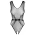 Obsessive - body en maille ouvert à motif floral (noir)