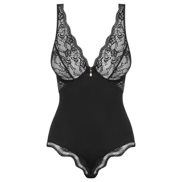 Obsessive Luvae - body femme - transparent poitrine - noir - L/XL