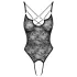 Cottelli - body en dentelle transparent et ouvert - noir