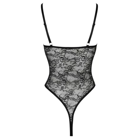 Cottelli - body en dentelle transparent et ouvert - noir