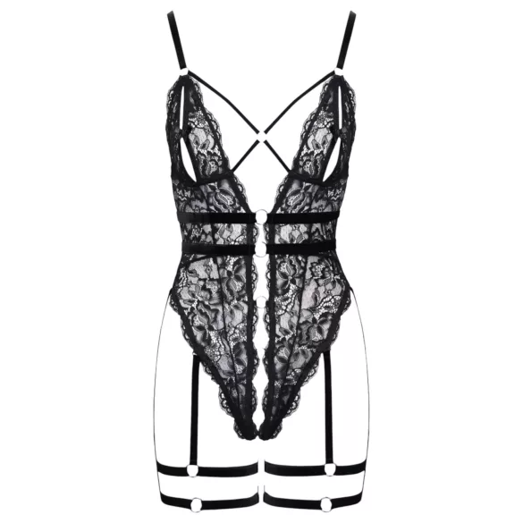 Cottelli - body sexy ouvert à bretelles - noir
