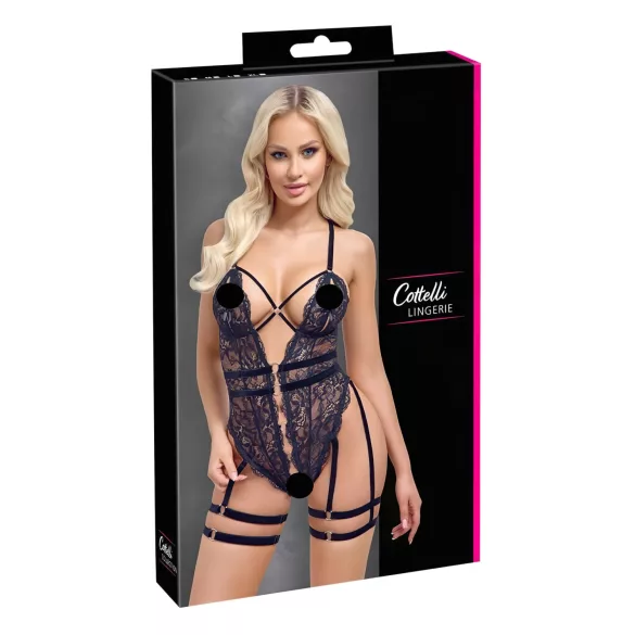 Cottelli - body sexy ouvert à bretelles - noir - L