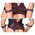 Cottelli Bondage - body ouvert et menottes de bras (violet foncé)