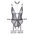 Cottelli Bondage - body ouvert et menottes de bras (violet foncé) - XL
