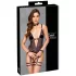 Cottelli Bondage - body ouvert et menottes de bras (violet foncé) - XL